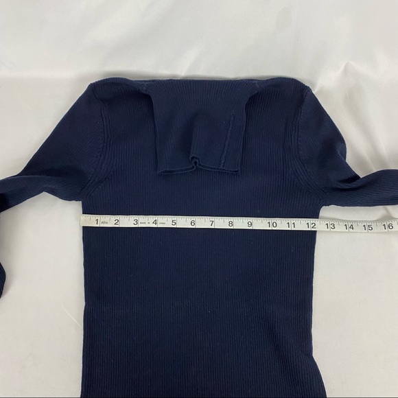 NEW Norse Projects Dark Navy Siri Roll 100% Merino Wool Sweater Womens Size XS - Picture 10 of 16